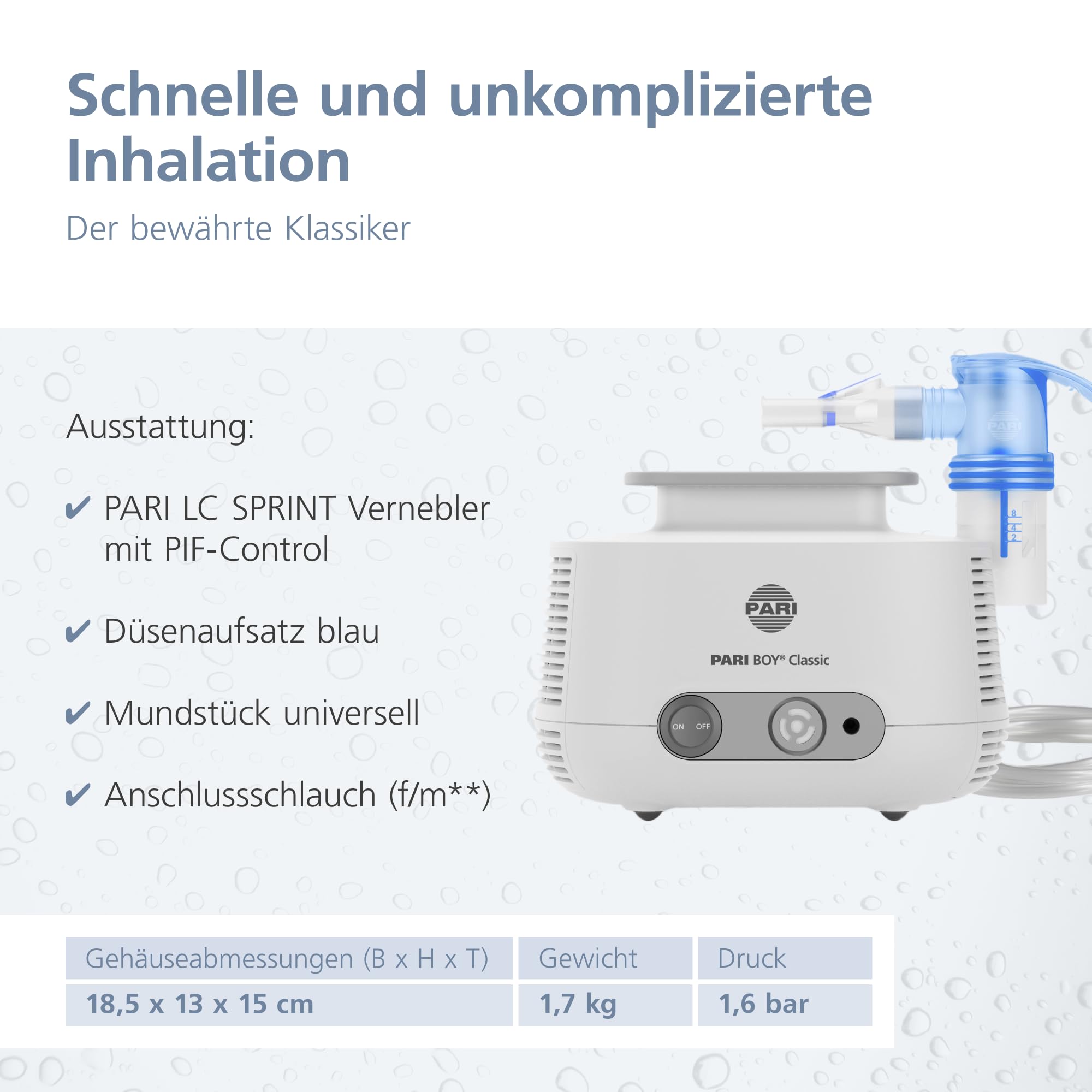PARI BOY Classic Inhalationsgerät ab 4 Jahren mit Vernebler