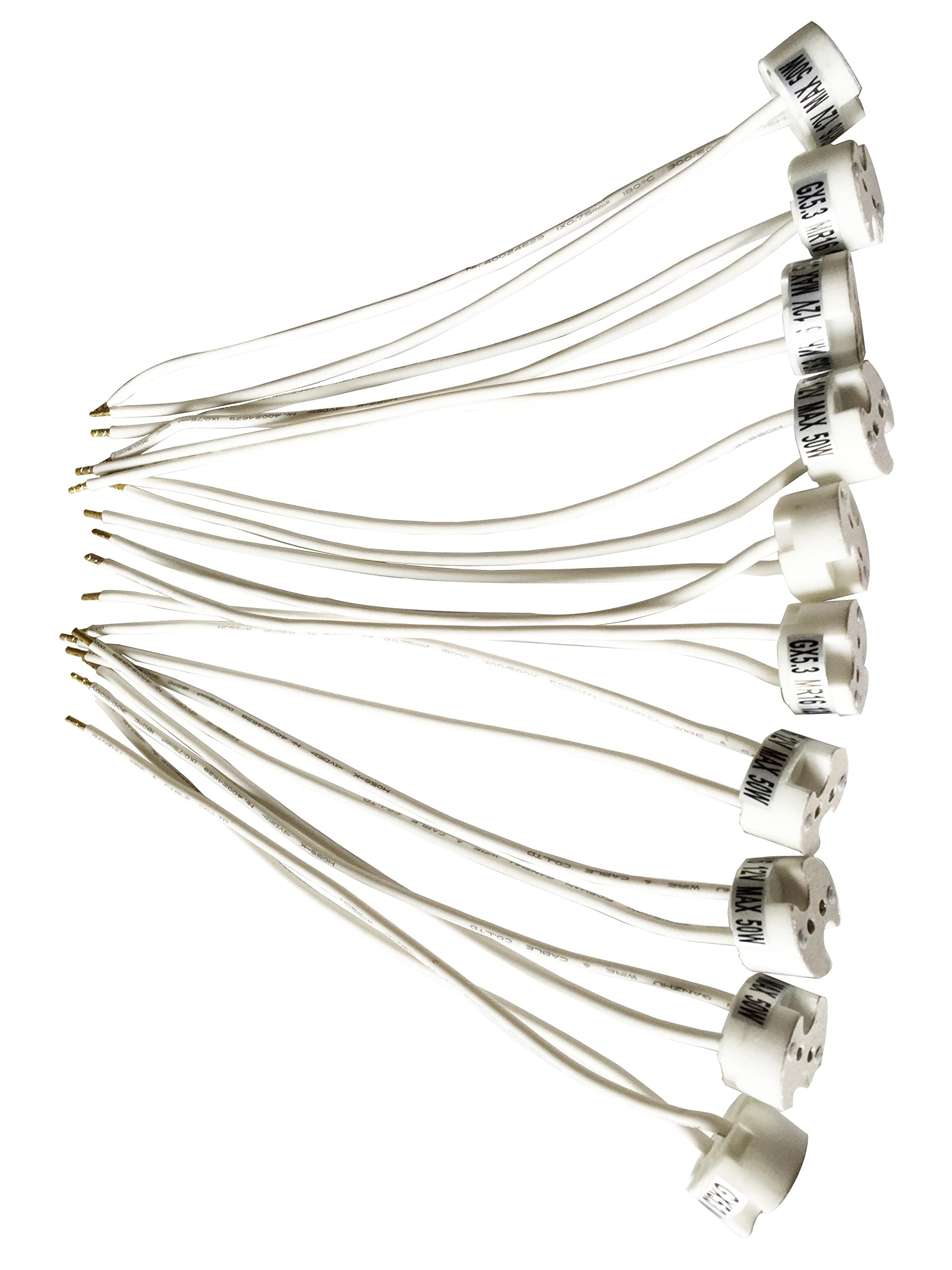 feinlux Fassung G4 GU5.3 Keramikfassung 12V 10er Set mit Kabel