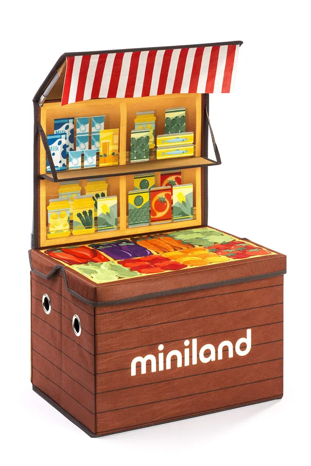 Miniland Market Box Spielladen Truhe 70 cm Markt