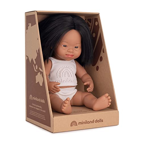 Miniland Dolls 31268 Babypuppe Mädchen 38 cm lateinamerikanisch