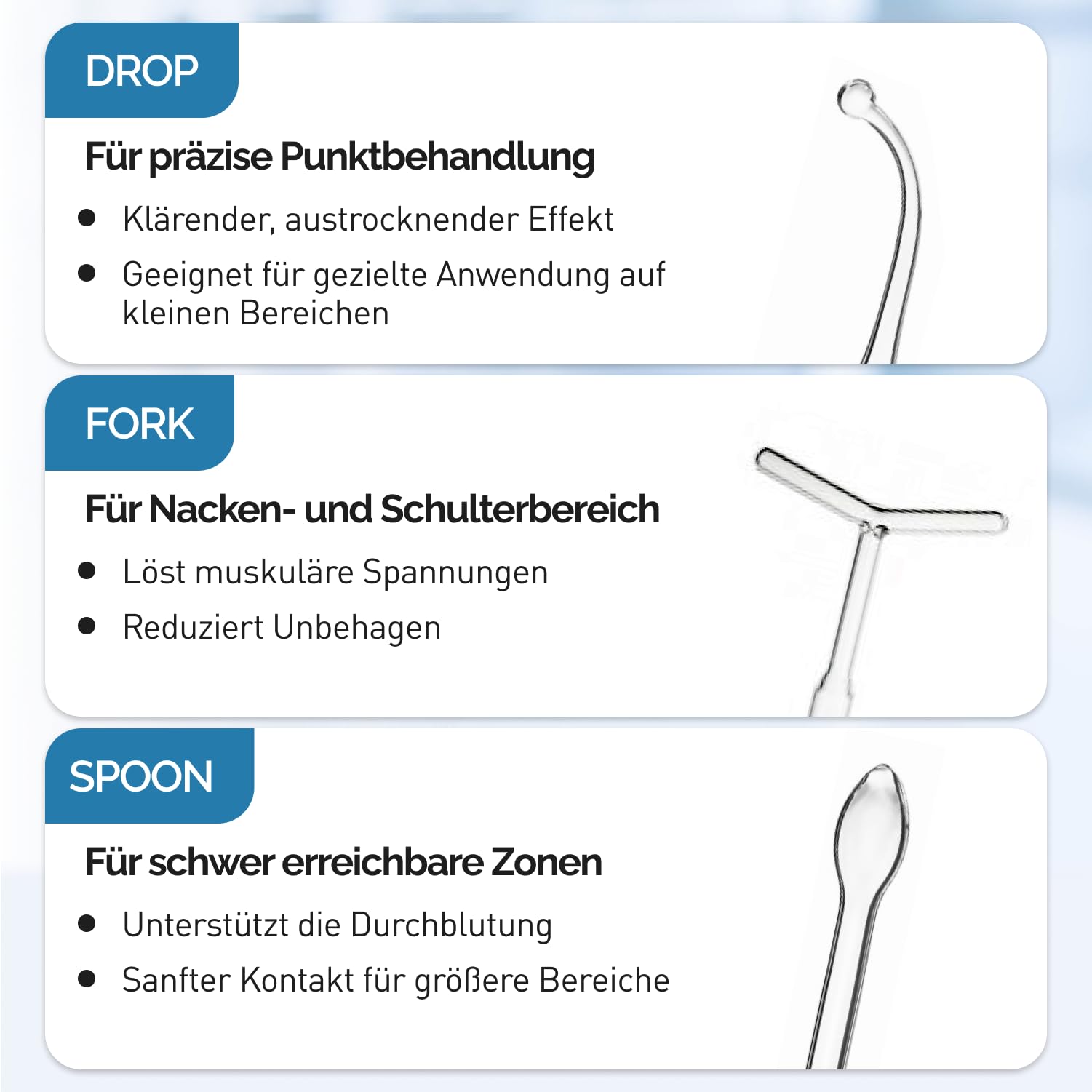GESS Darsonval Löffel Elektrode Hochfrequenz Gesicht
