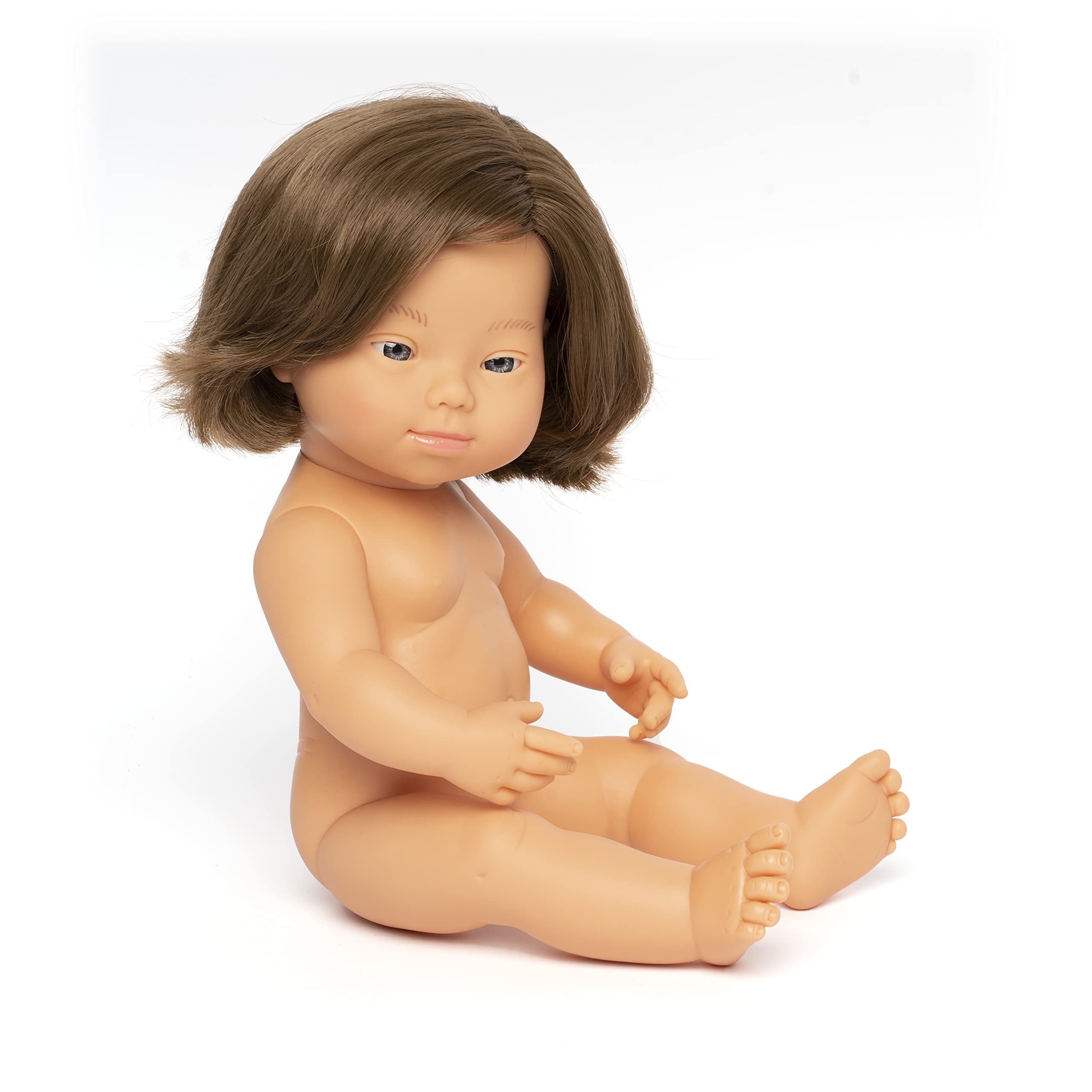 Miniland Babypuppe Mädchen 38cm Downsyndrom 31174 Vinyl