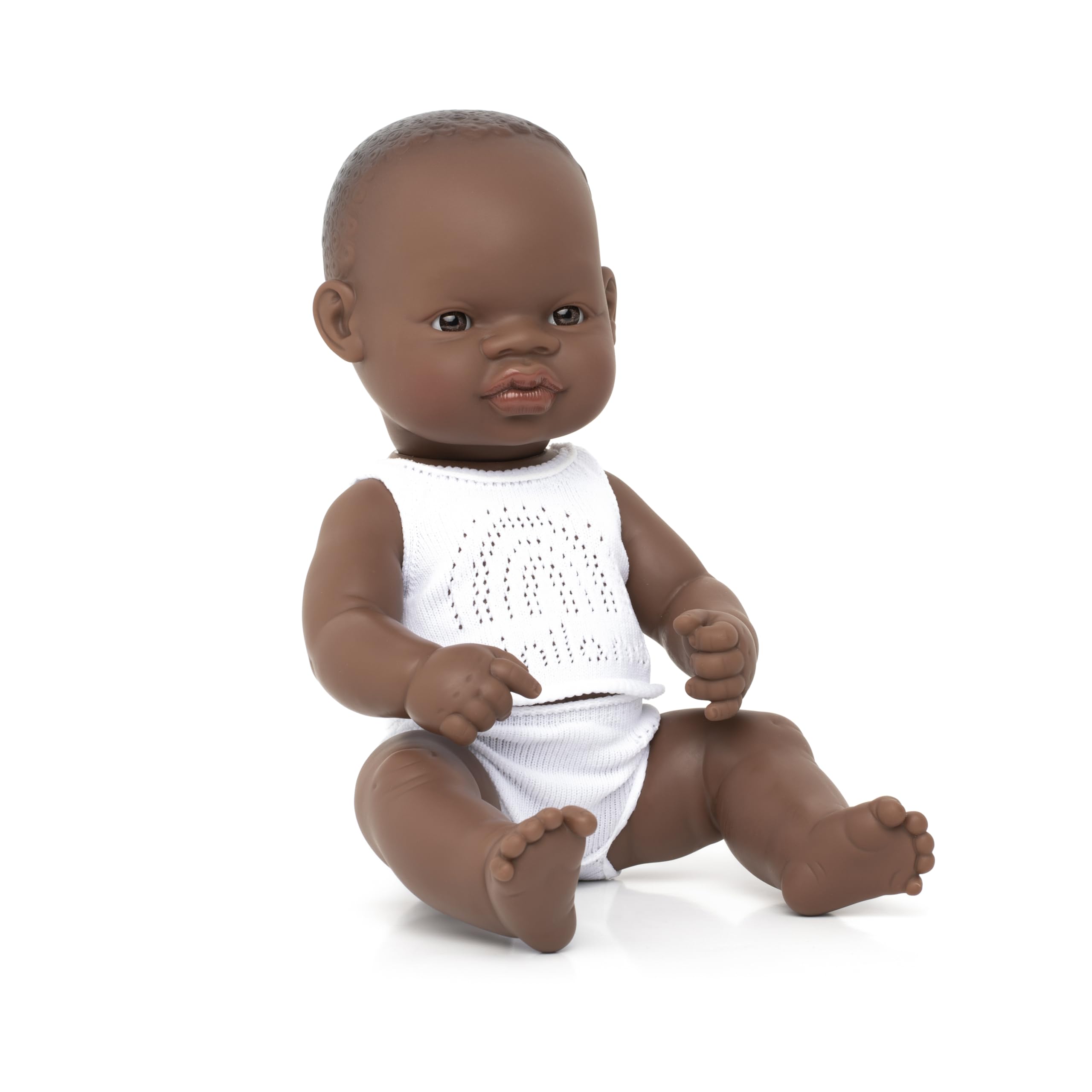 Miniland Dolls 31354 Babypuppe Mädchen 32 cm afrikanisch