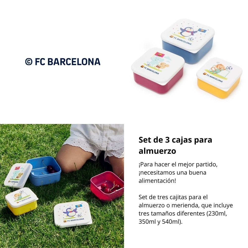 Miniland FC Barcelona Snackbox Set 3 Lunchboxen BPA-frei