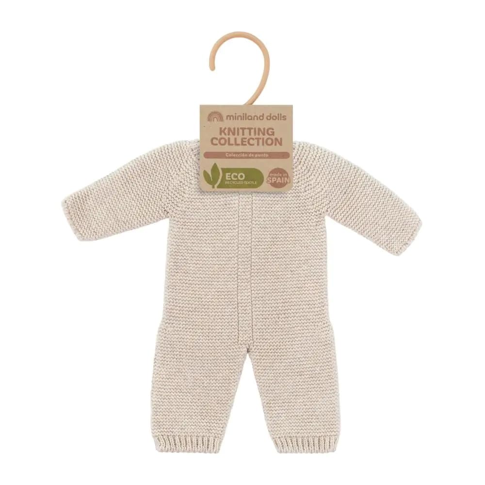 Miniland Dolls Strickpyjama beige für 38 cm Puppen Recycling