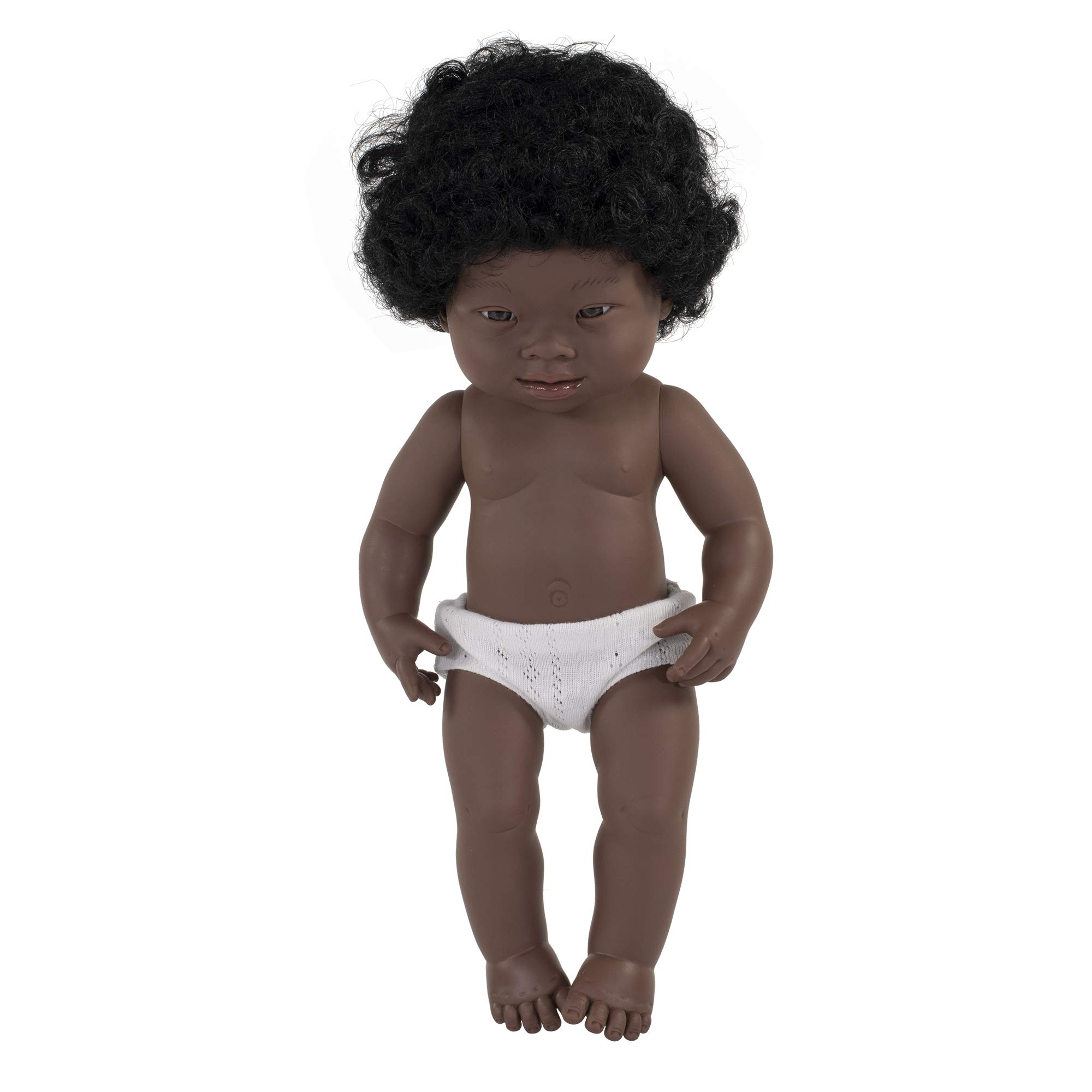 Miniland 31069 Babypuppe afrikanisches Mädchen 38cm Down