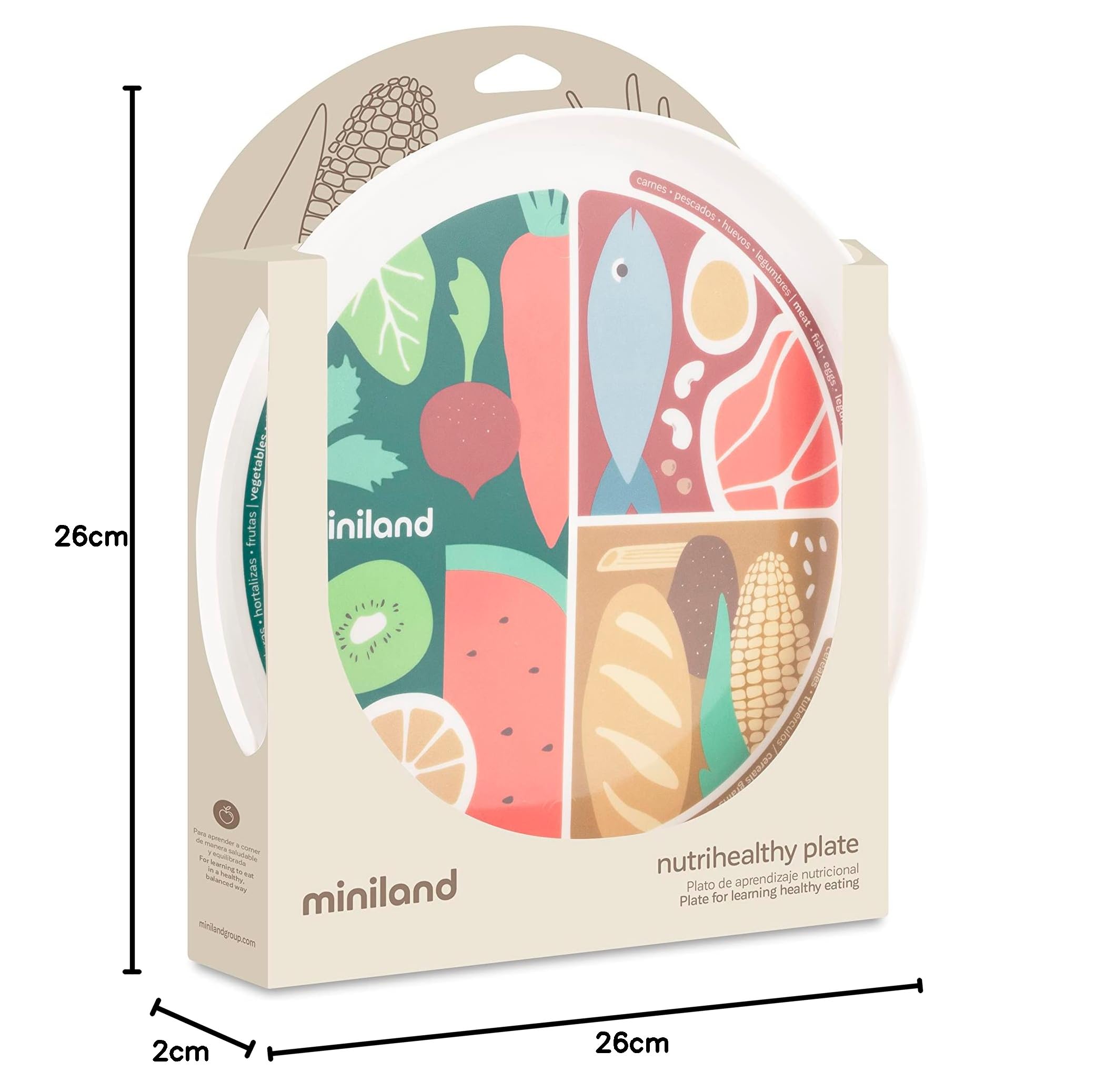 Miniland Nutrihealthy Teller mit 3 Fächern BLW