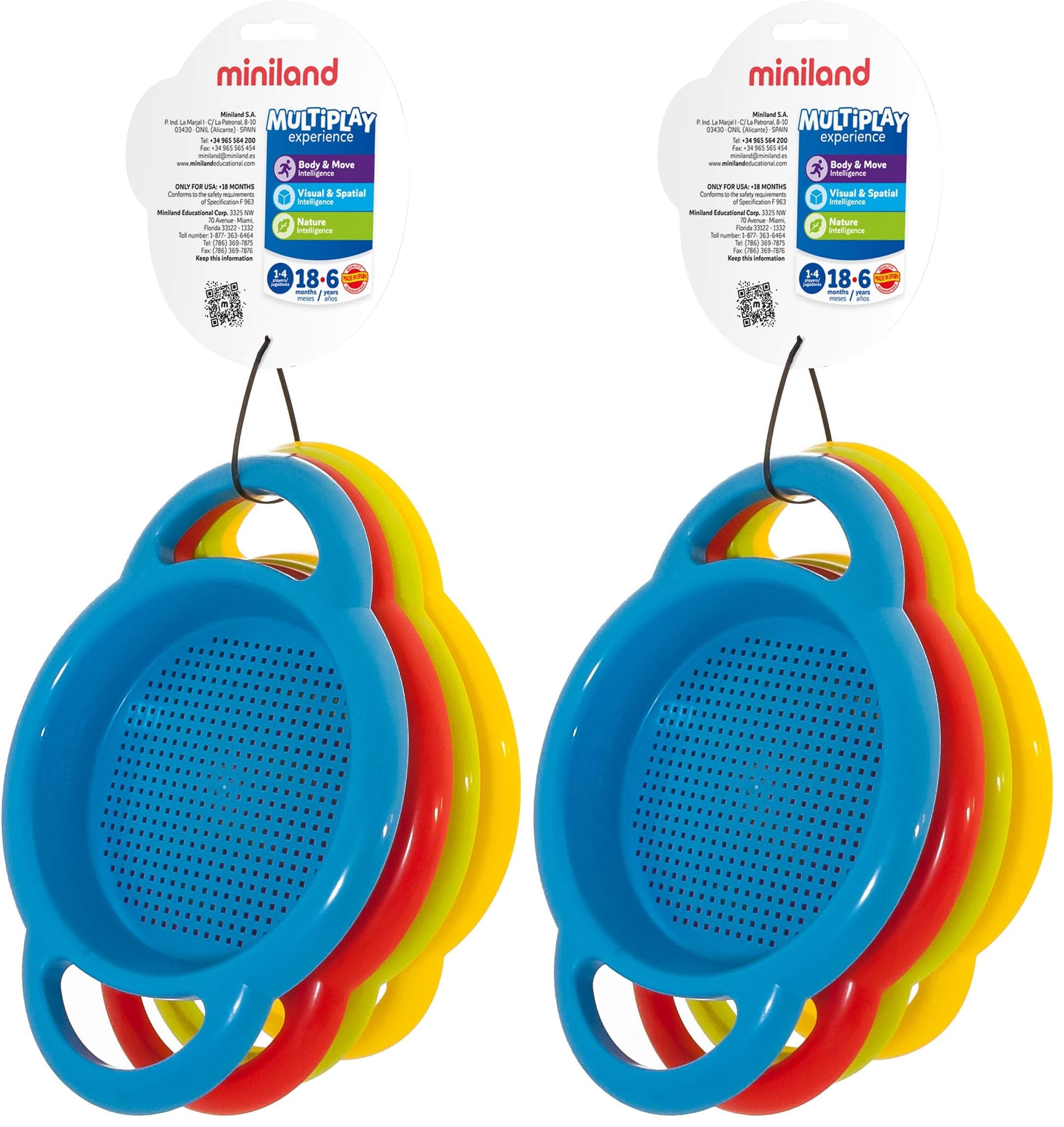 Miniland Spezial-Siebe Sandspielzeug 19 cm 2er-Set Größe M