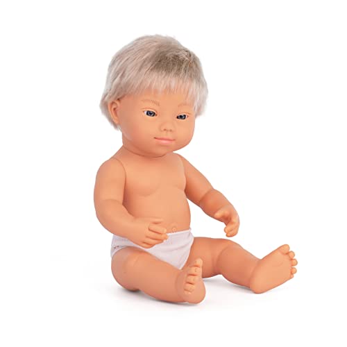 Miniland Dolls Babypuppe Junge Down Syndrom 38cm Vinyl europäisch