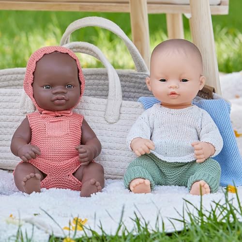 Miniland Dolls 31354 Babypuppe Mädchen 32 cm afrikanisch