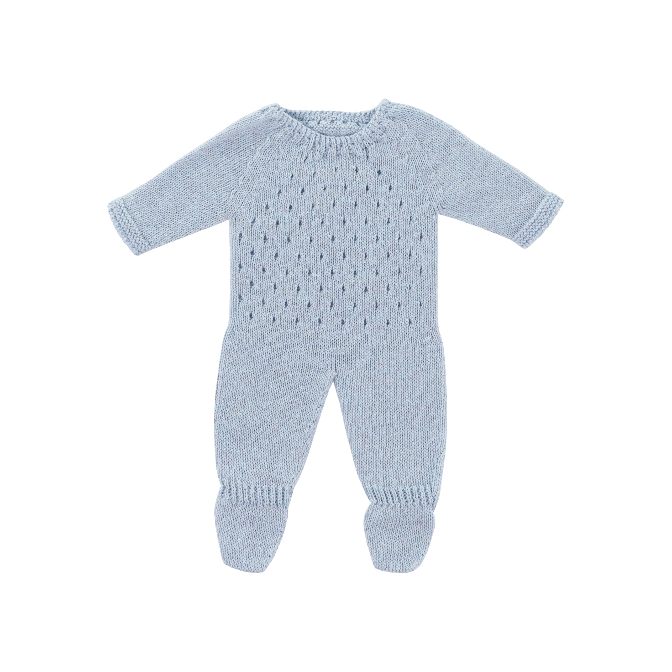 Miniland Dolls Strickpyjama blau Puppenkleidung 38 cm recycelt