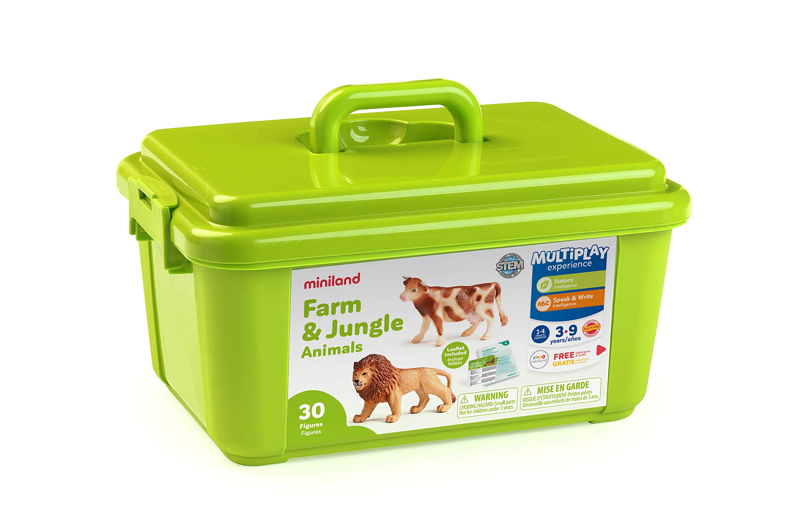 Miniland Tierfiguren Set Wild- und Farmtiere 30 Teile
