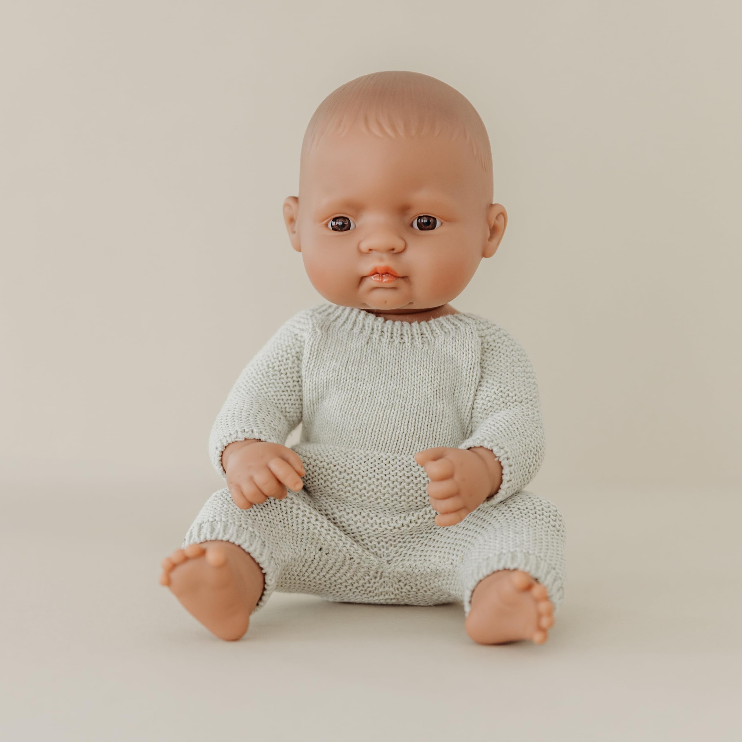 Miniland Puppenpyjama Strick grün 32 cm recycelt