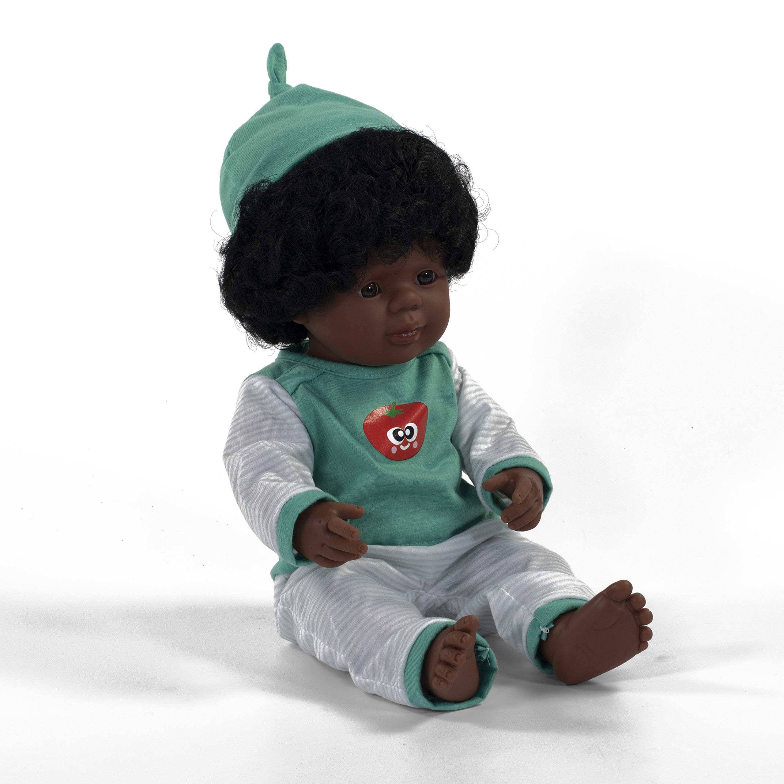 Miniland 31160 Babypuppe 38cm afroamerikanisches Mädchen Vinyl