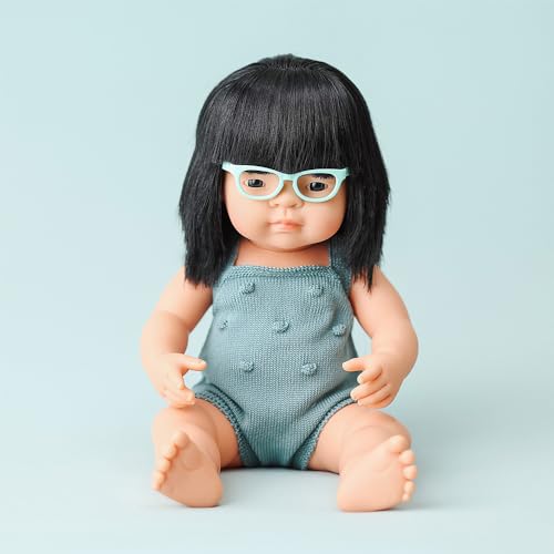 Miniland Colourful Edition Puppe 38 cm Asiatisch mit Brille