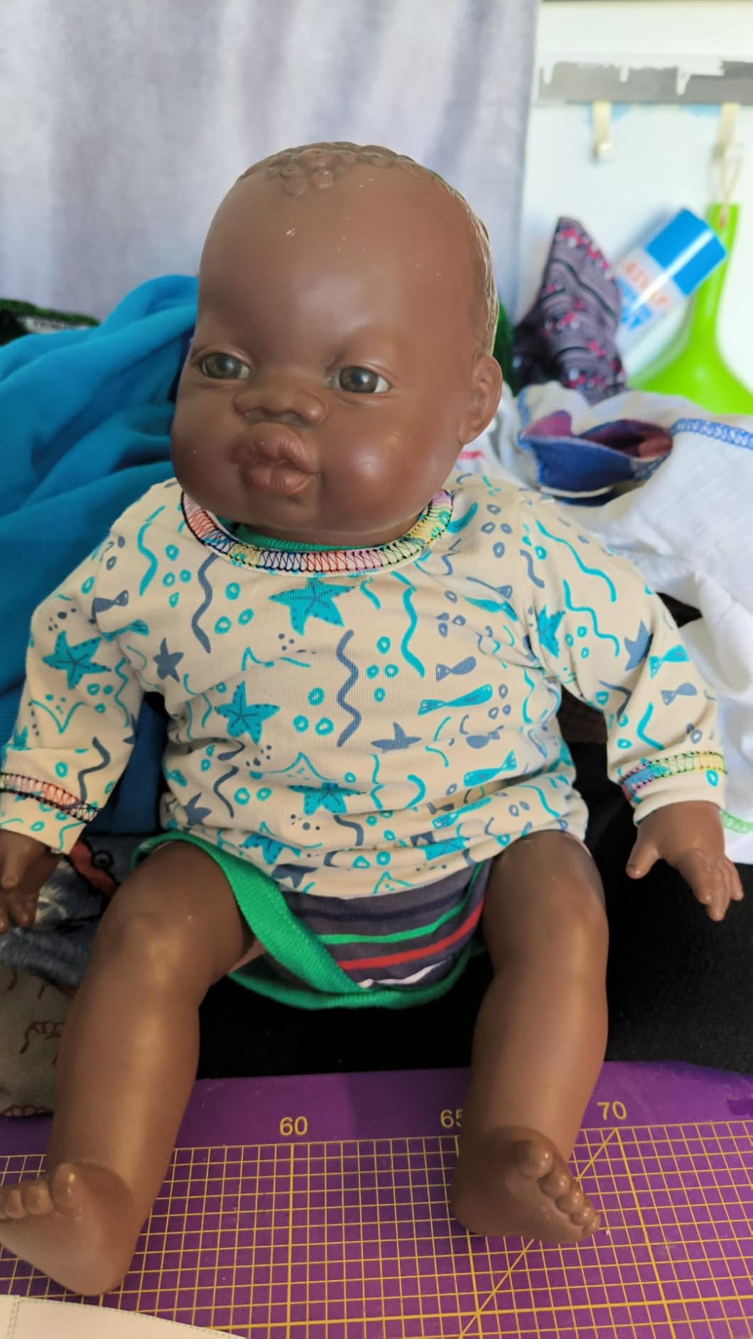 Miniland Babypuppe 40cm afrikanisch weicher Stoffkörper Vanilleduft