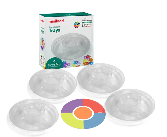 Miniland Translucent Trays Sortierteller 4er 26 cm transparent