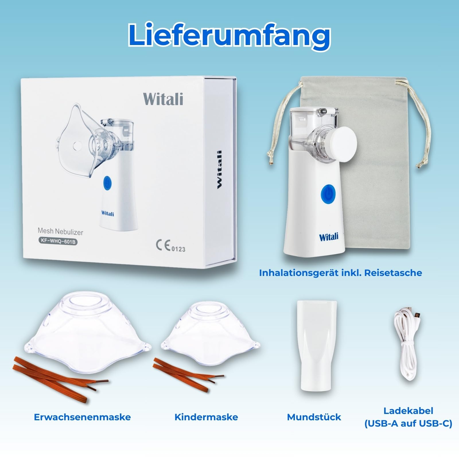 Witali Mesh Inhalationsgerät tragbar mit Masken