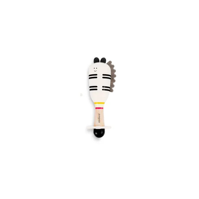 Miniland Infant Zebra Rattle Rassel Zebra mit Beißring