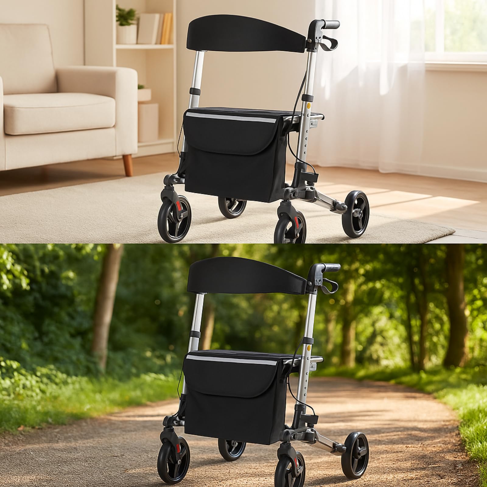 Sitwell Aluminium Rollator Faltbar Blau Gehhilfe 136kg