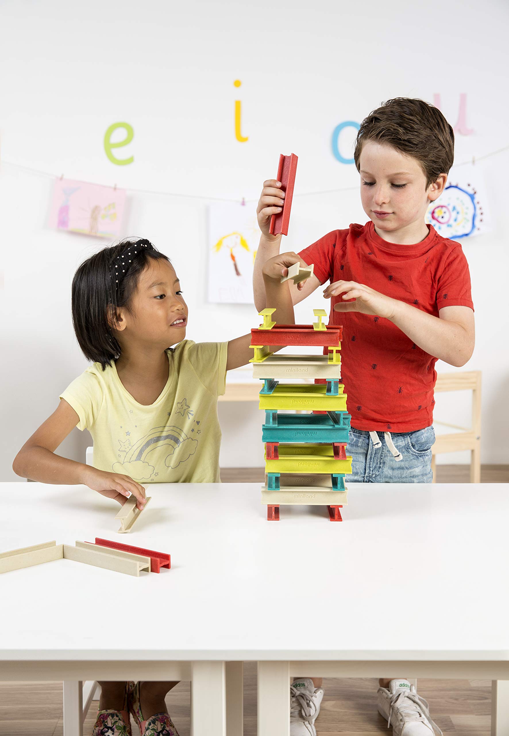 Miniland ECO Beams Building Set Bauset 32 Balken nachhaltig