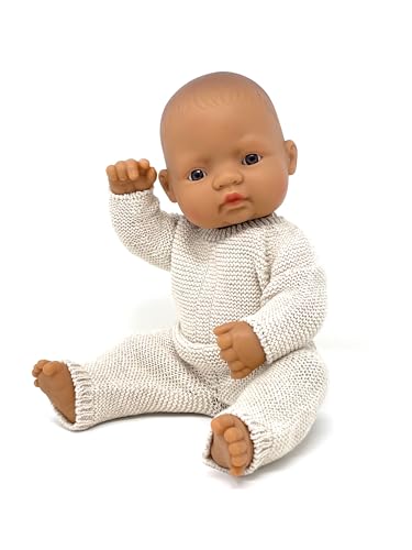 Miniland Dolls Strickpyjama beige für 38 cm Puppen Recycling
