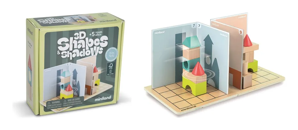 Miniland Shapes & Shadows Lernspiel 3D 12 Herausforderungen