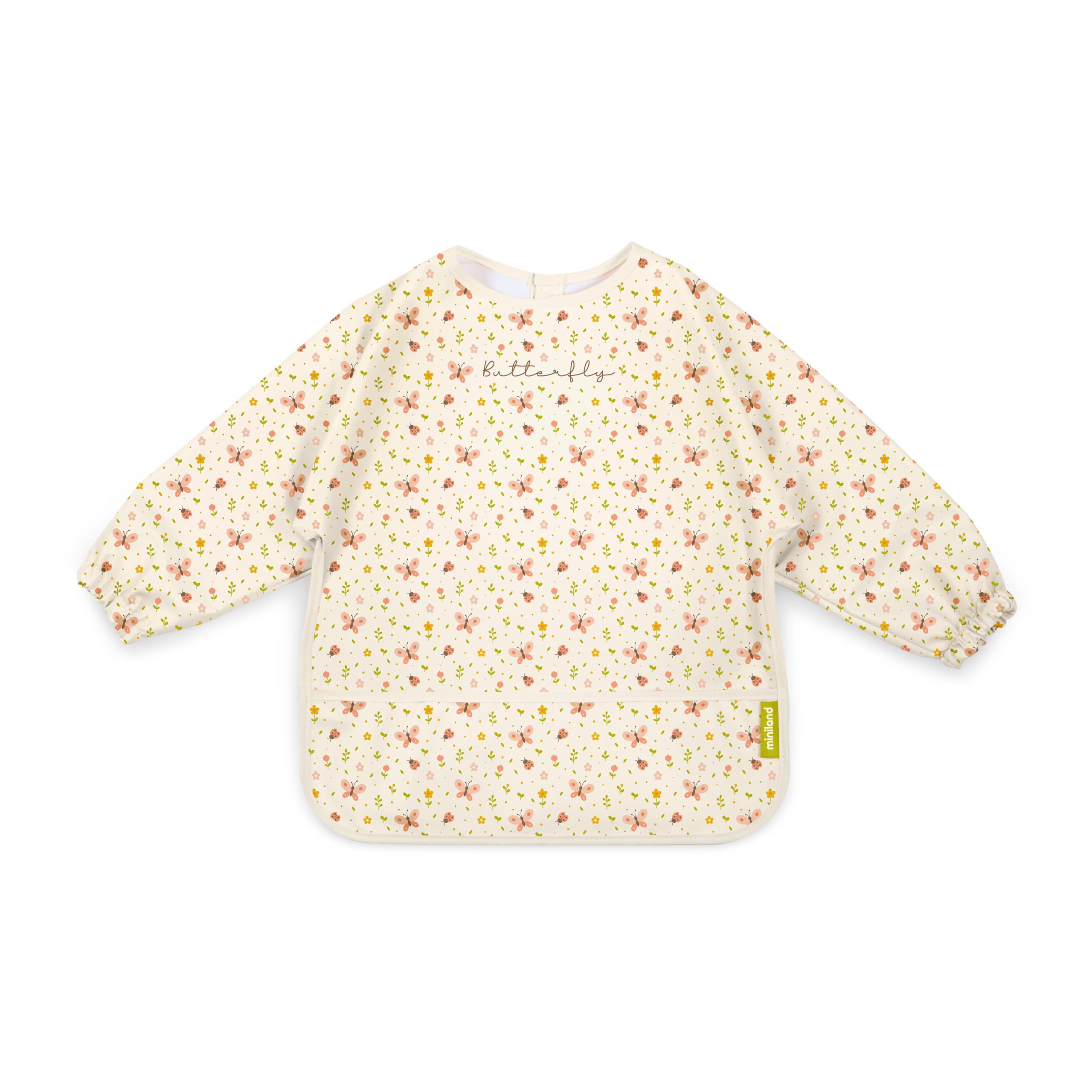 Miniland Soft Biby Butterfly Lätzchen Langarm wasserdicht