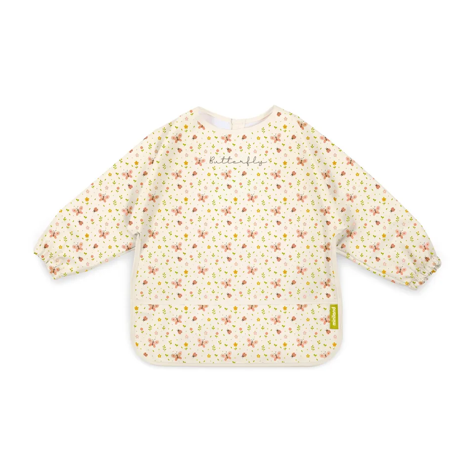Miniland Soft Biby Butterfly Lätzchen Langarm wasserdicht