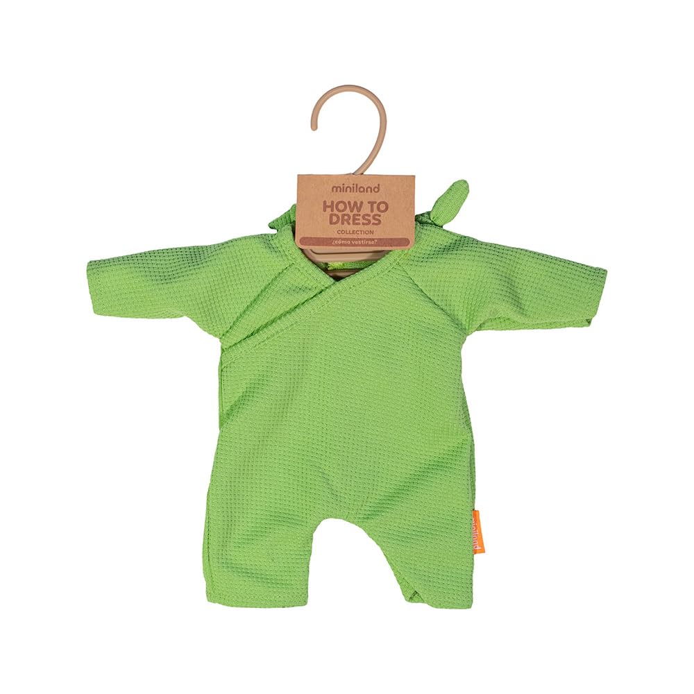 Miniland Dolls Pyjama Mütze Grün 32cm Puppen Schlafanzug