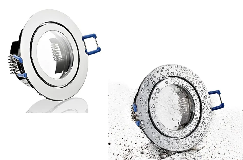 feinlux LED Einbaustrahler Bad IP44 Einbauspot chrom ohne Leuchtmittel