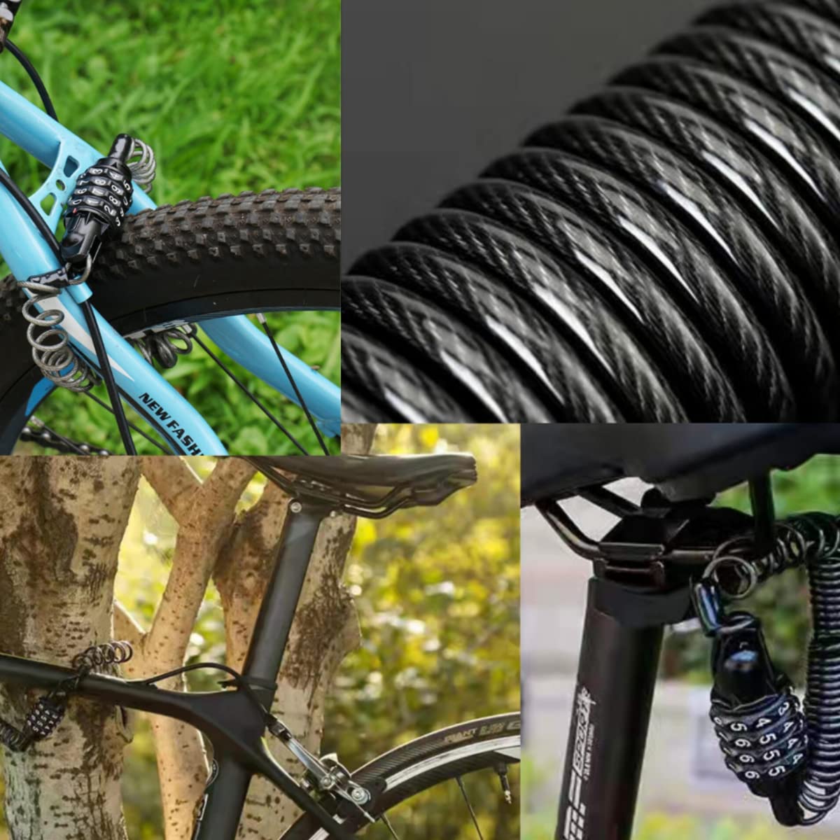 smartEC Fahrradschlösser Kabelschloss Zahlenschloss 180 cm
