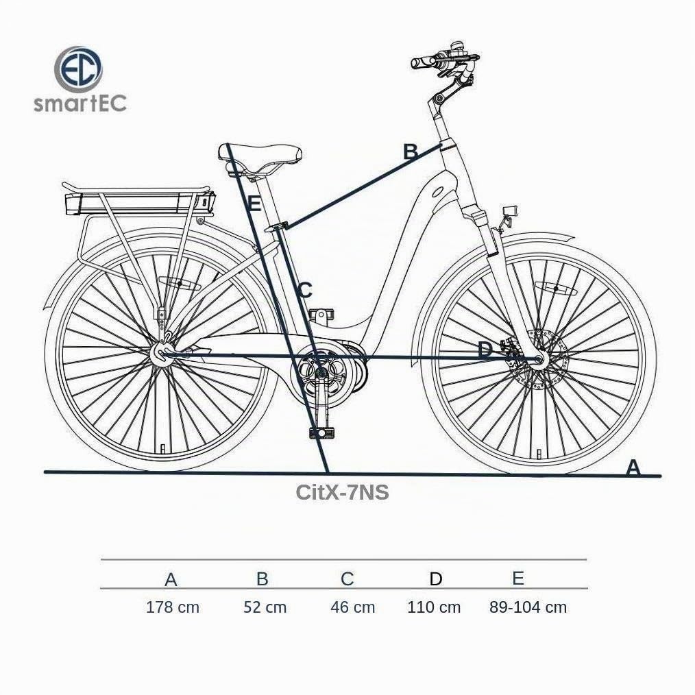 smartEC CitX-7NS E-Bike 28 Zoll Damen Mittelmotor 15Ah