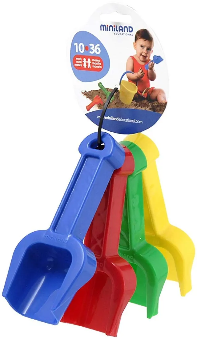 Miniland Baby Schaufel Set 14 cm 4 Stück Sand Schnee
