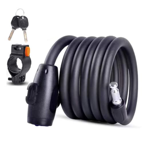 smartEC Fahrradschloss Spulenschloss 150 cm schwarz Schlüssel