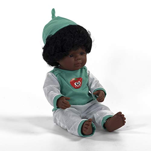 Miniland 31160 Babypuppe 38cm afroamerikanisches Mädchen Vinyl