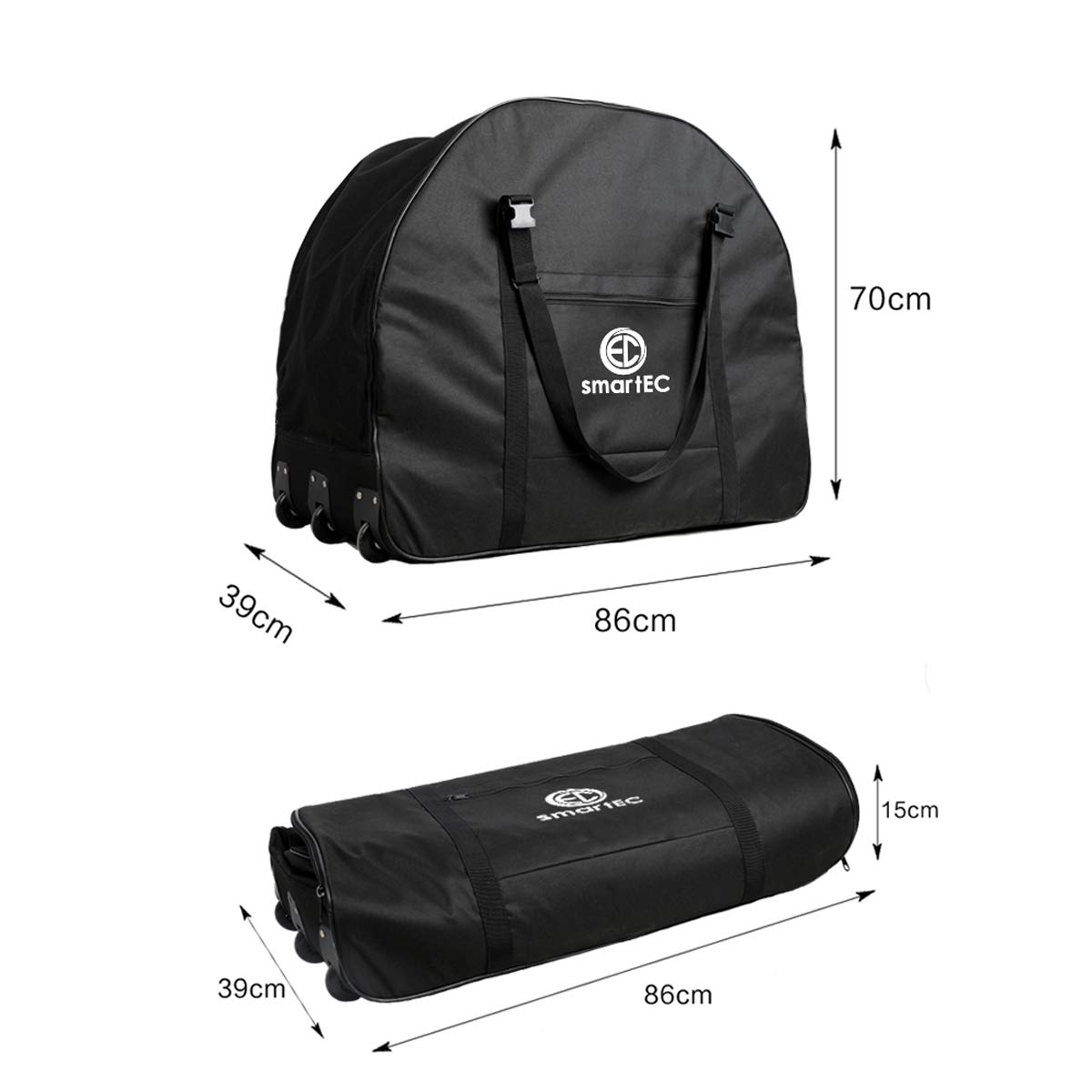 smartEC Fahrradtaschen Trolley 20 Zoll Transporttasche Rollen