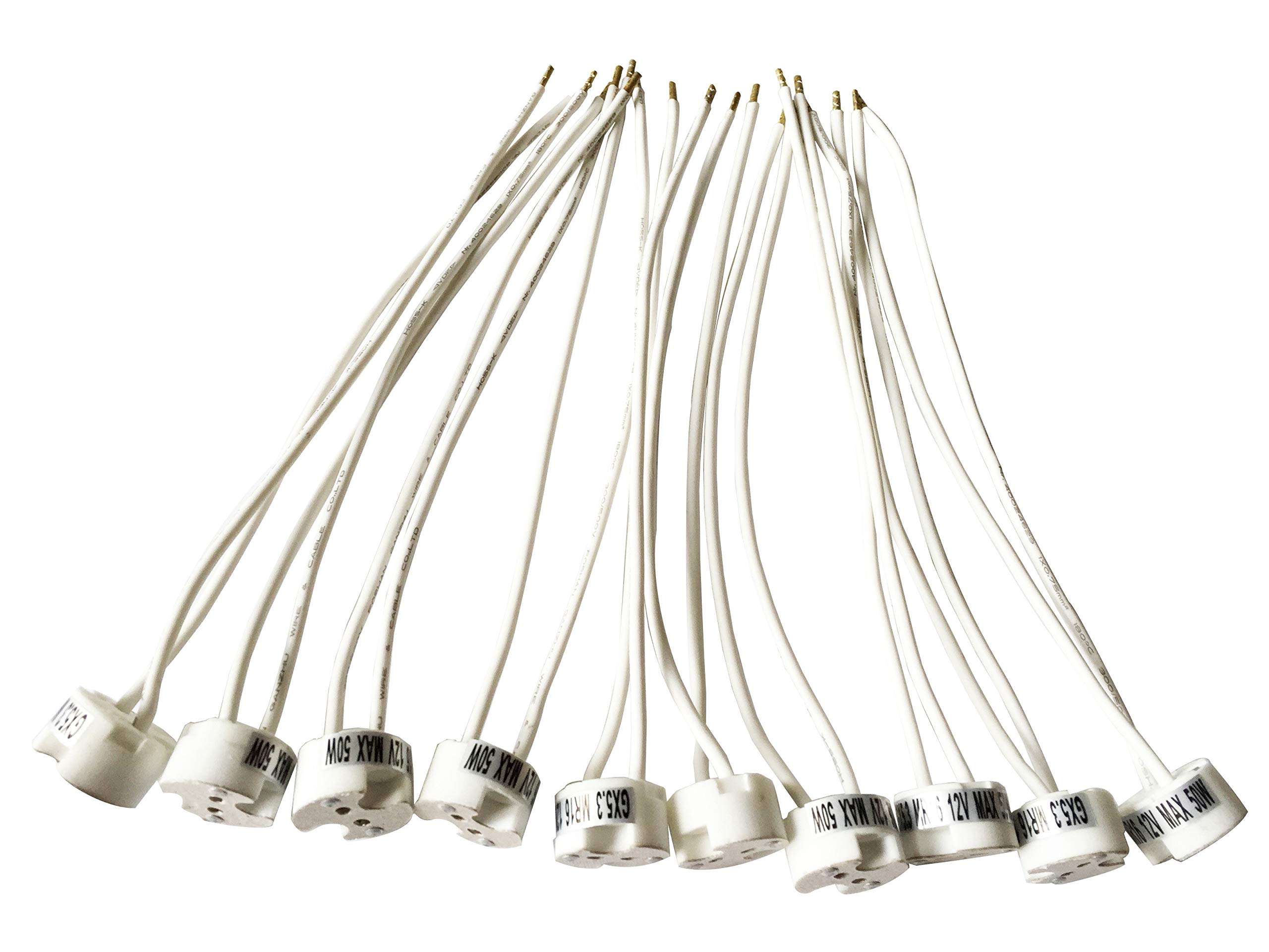 feinlux Lampenfassung G4 MR16 12V Adapter 10 Stück mit Kabel
