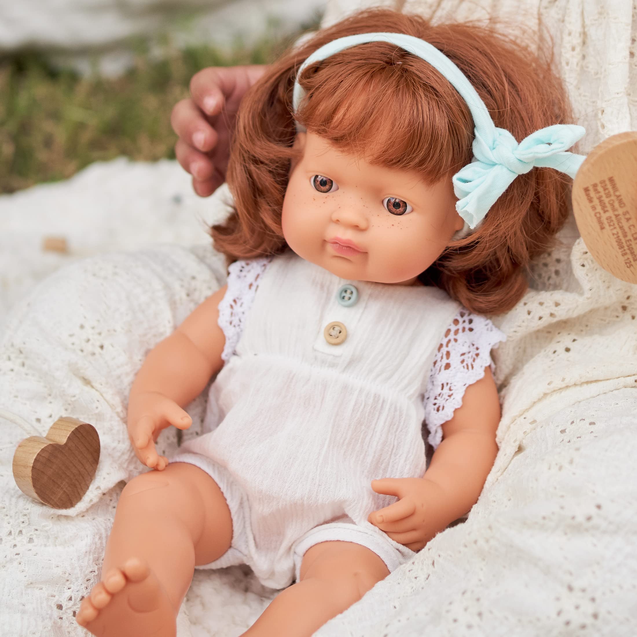 Miniland Dolls Babypuppe 38cm rothaariges Mädchen Vanilleduft