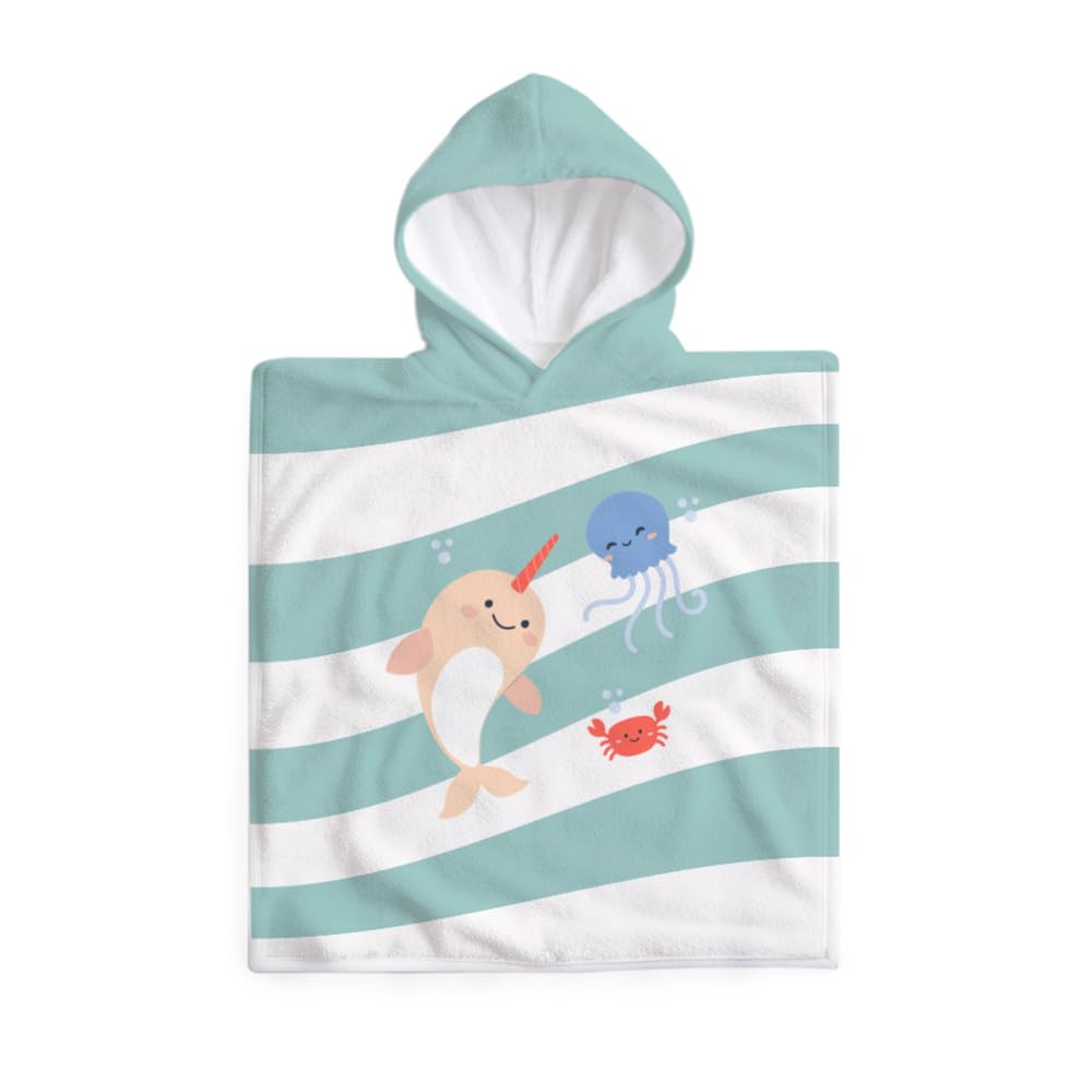 Miniland Badeponcho Kinder Baumwolle mit Kapuze