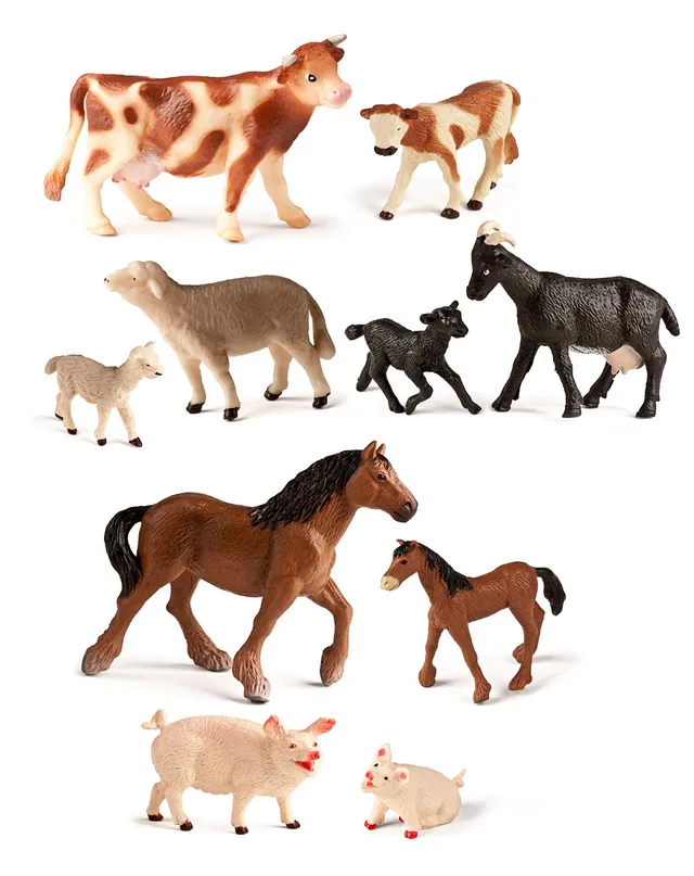 Miniland Animals figures Farmtiere 10 Figuren BPA-frei Dose