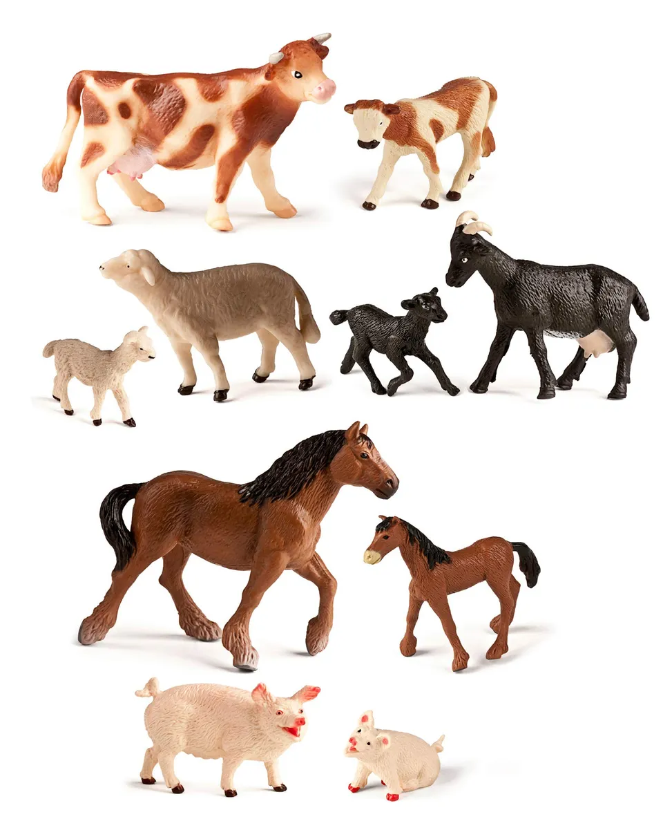 Miniland Animals figures Farmtiere 10 Figuren BPA-frei Dose