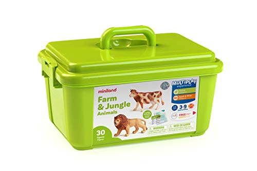 Miniland Tierfiguren Set Wild- und Farmtiere 30 Teile