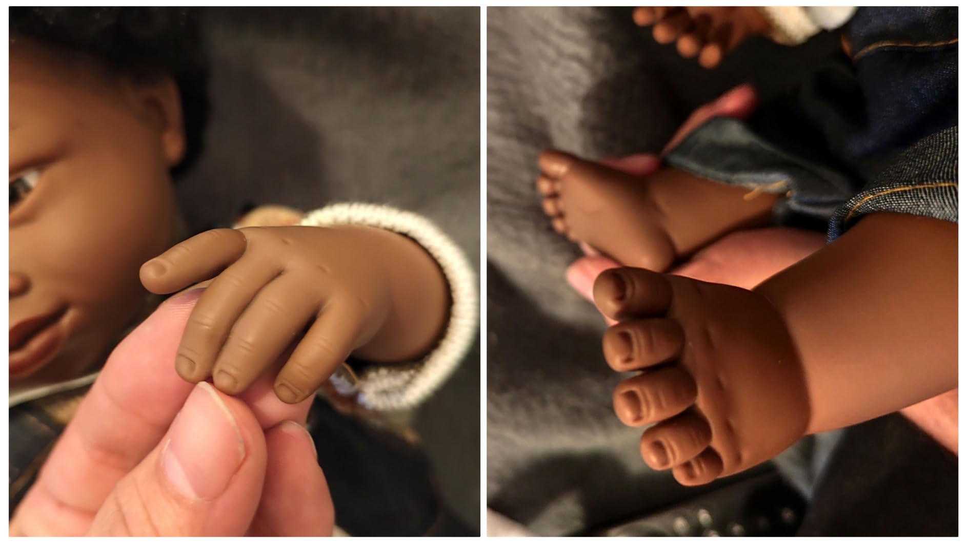 Miniland 31069 Babypuppe afrikanisches Mädchen 38cm Down