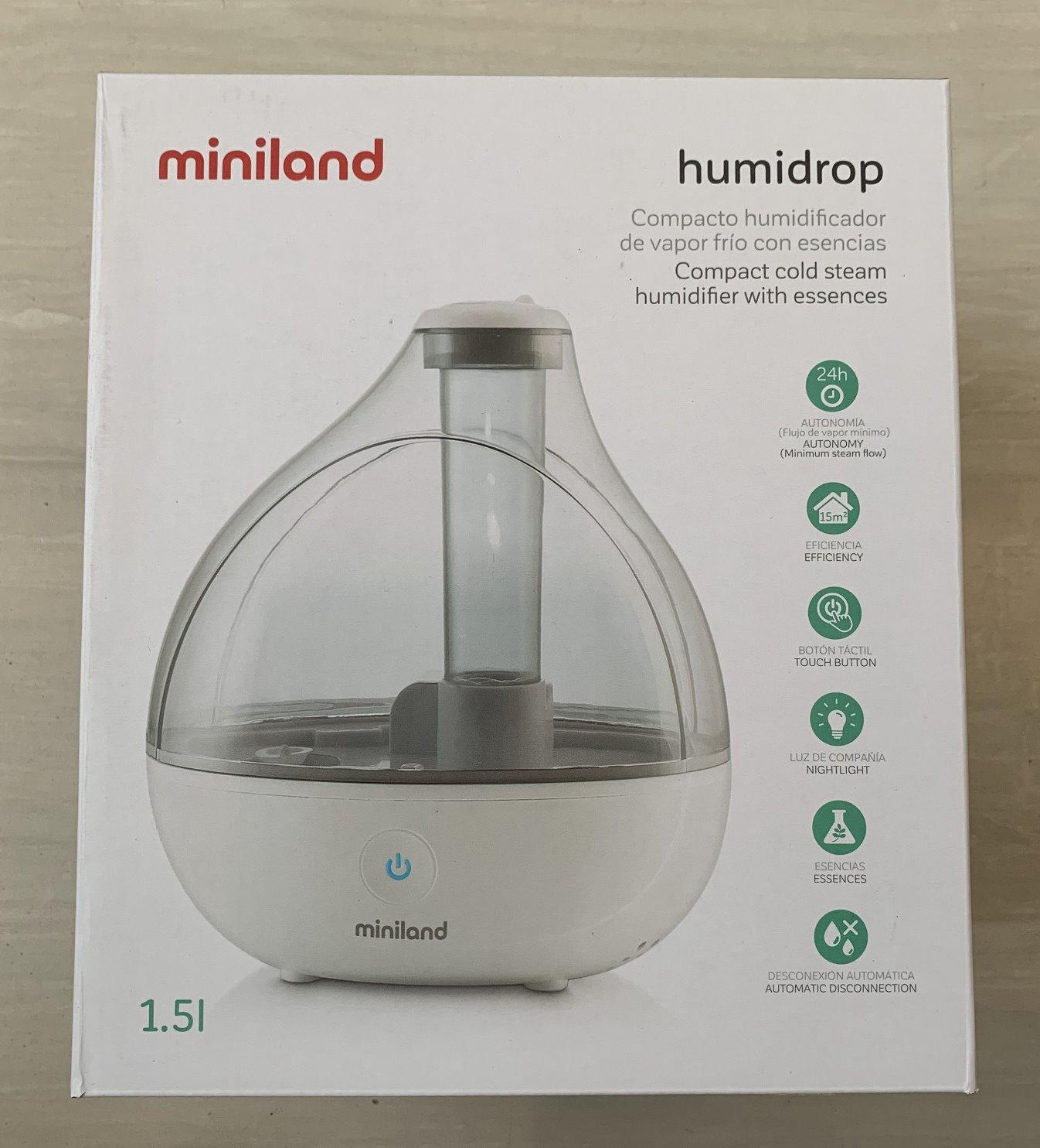 Miniland 89173 humidrop Luftbefeuchter Weiß 1,5L Duftöl