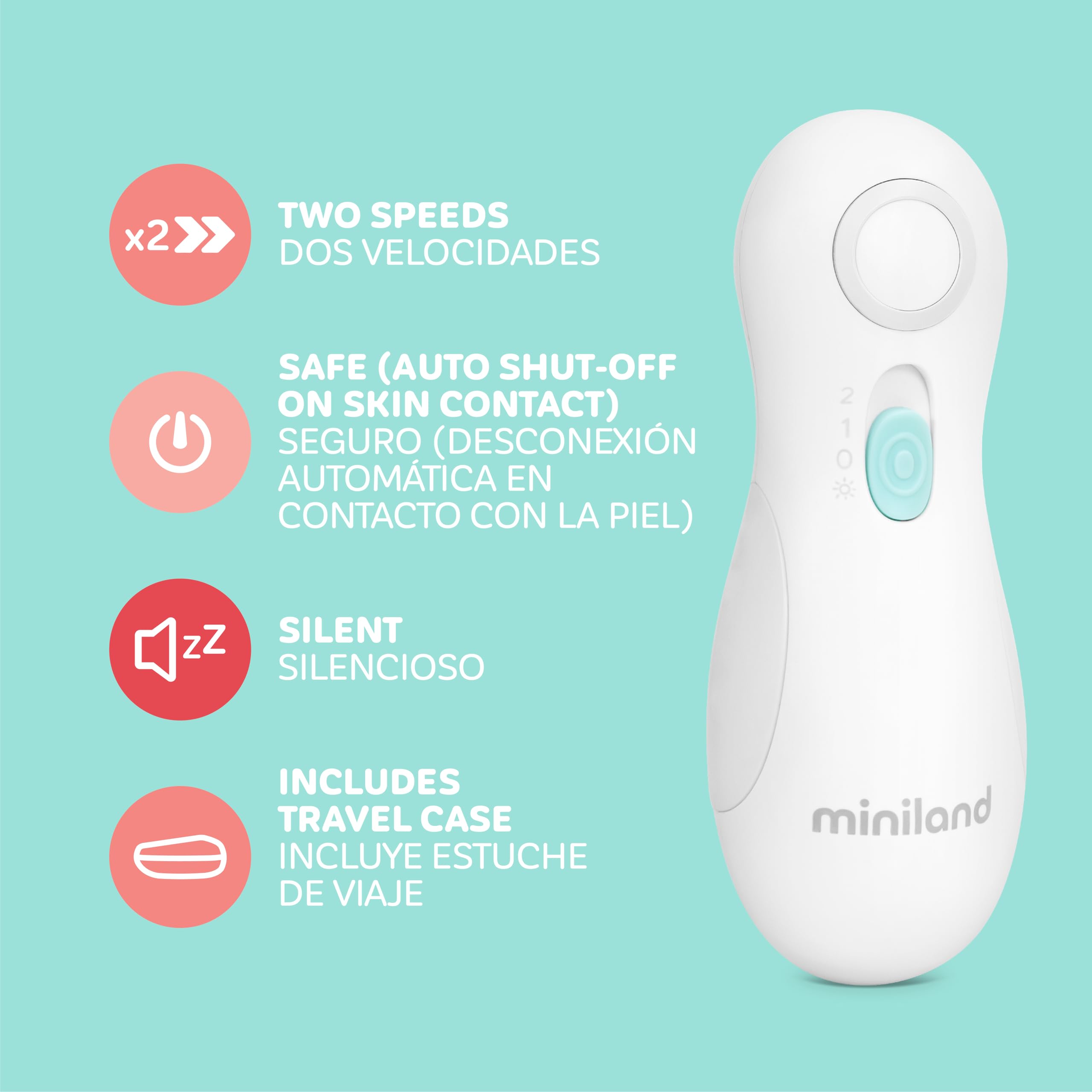 Miniland Care Elektrische Baby-Nagelfeile 6 Aufsätze