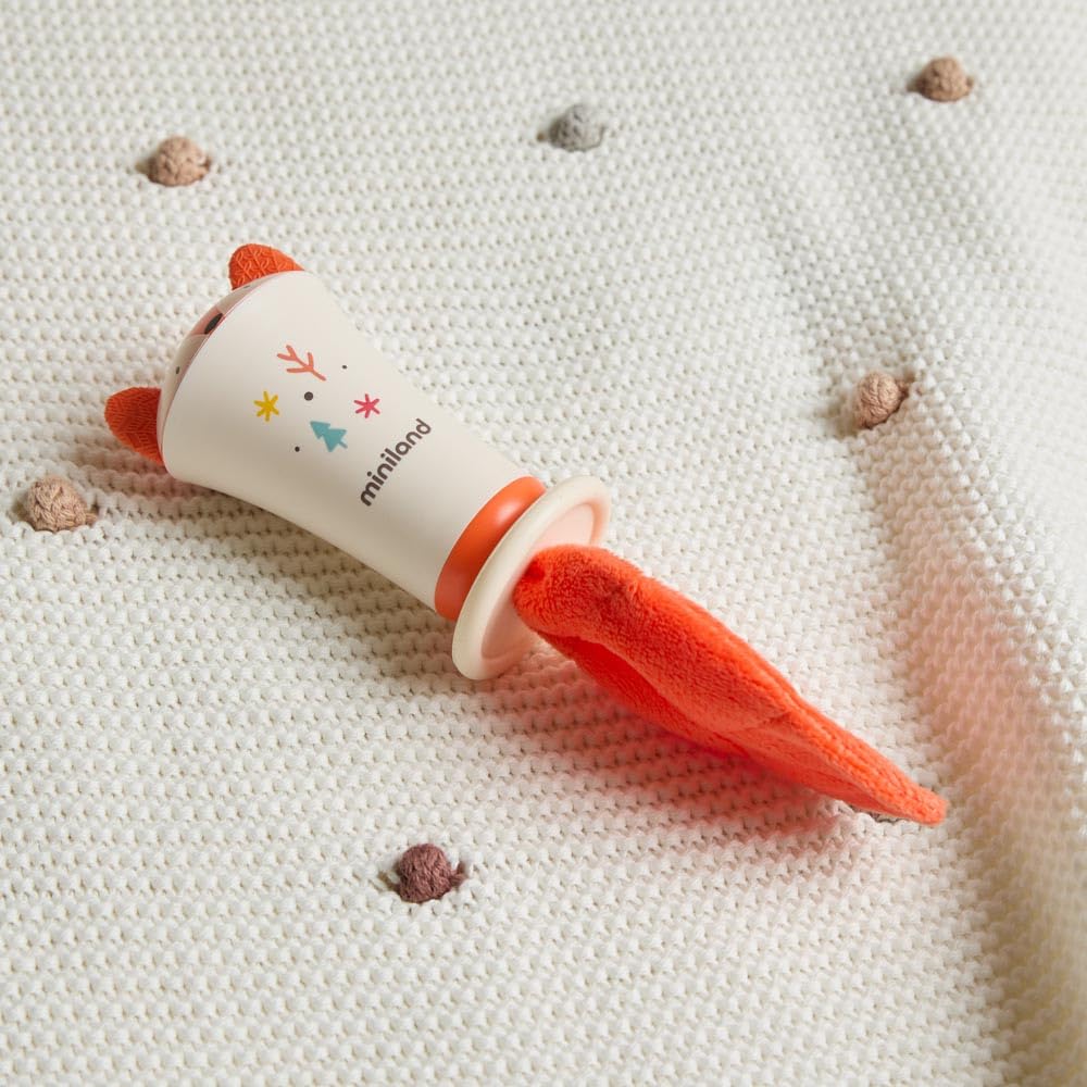 Miniland Infant Foxy Rattle Rassel Fuchs mit Beißring