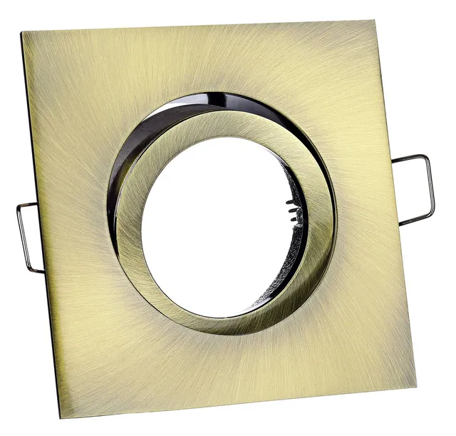 feinlux LED Einbaurahmen eckig altmessing GU10 Spot