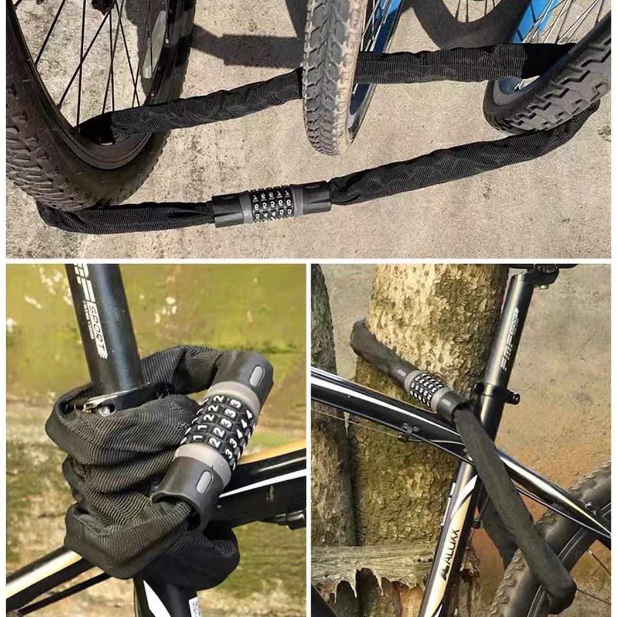 smartEC Fahrradschlösser Kettenschloss 120 cm Schlüssel