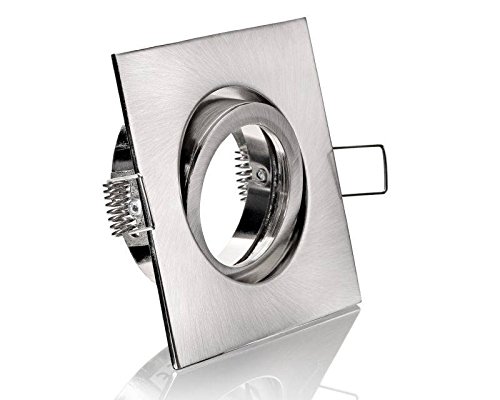 feinlux LED Einbaurahmen GU10 eckig Edelstahl Einbaustrahler